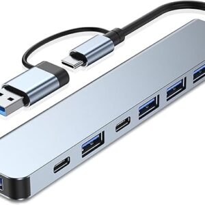 VIENON USB C Hub USB Hub 3.0, Aluminum 7 in 1 USB Extender, USB Splitter with 1 x USB 3.0, 4 x USB 2.0 and 2 x USB C Ports for MacBook Pro Air and More PC/Laptop/Tablet Devices