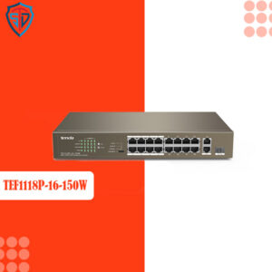 Tenda TEF1118P-16-150W 16FE+2GE/1SFP Desktop Switch With 16-Port PoE Brown